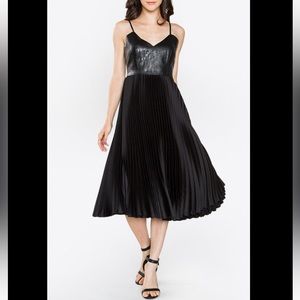 Gorgeous vegan leather pleated dress